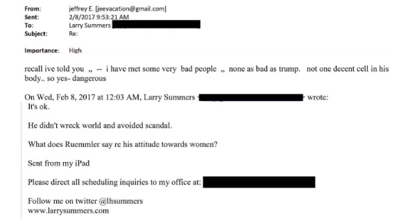 epstein email about trump